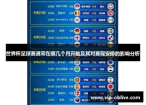 世界杯足球赛通常在哪几个月开始及其对赛程安排的影响分析